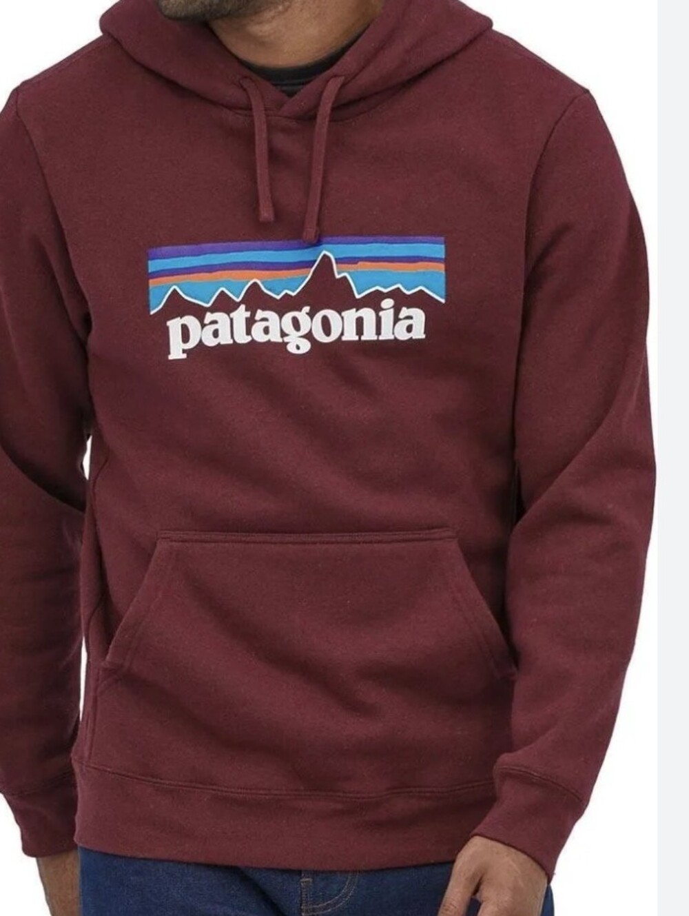 Patagonia Maroon Pullover Hoodie With Logo Sz. L